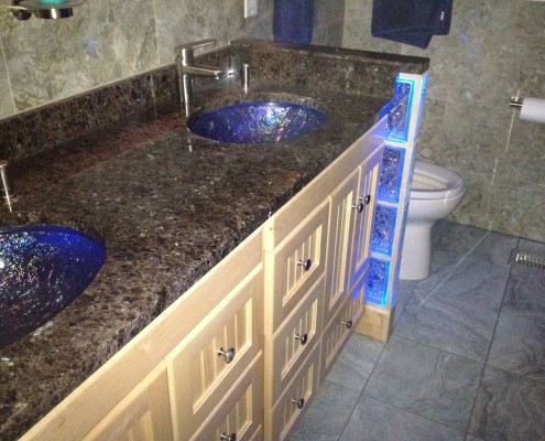 Glass Sinks With LED Lighting