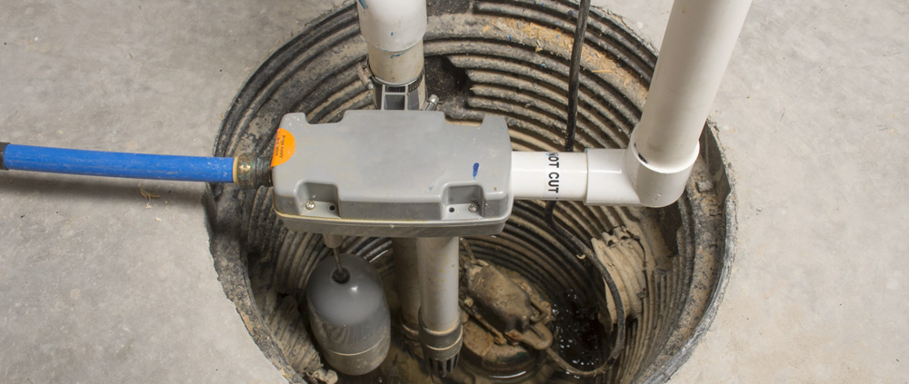 sump pump installed